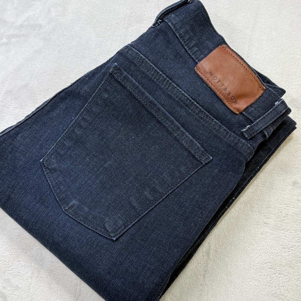 Mott & Bow Jeans Dark Wash Blue Straight Leg Stretch Denim Pants Size 30x27